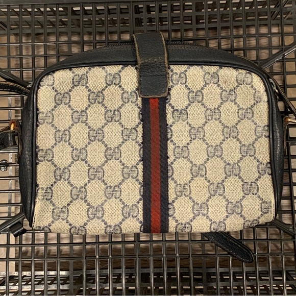 GUCCI GG Canvas Web Sherry Line Shoulder Bag Beige Red 89.02.055 Authentic - Picture 2 of 13